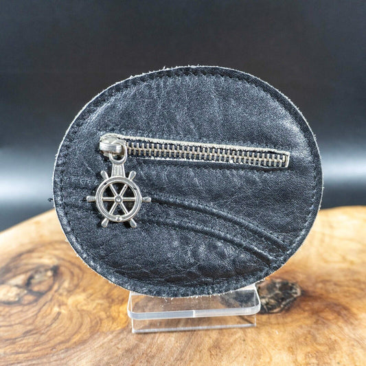 Vintage Handmade Coin Wallet Leather Portuguese Coin Wallet Brown