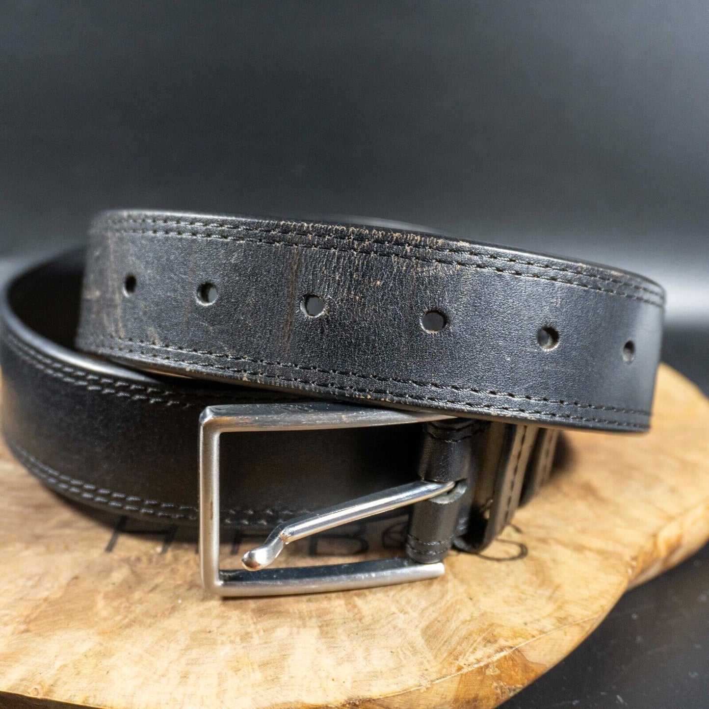 Marks and Spencer Mens Belt M&S Leather Jeans Belt Black Size 34-36