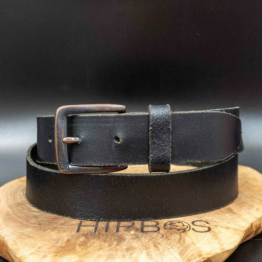 Refill Mens Belt Vintage Leather Jeans Belt Black Size 36