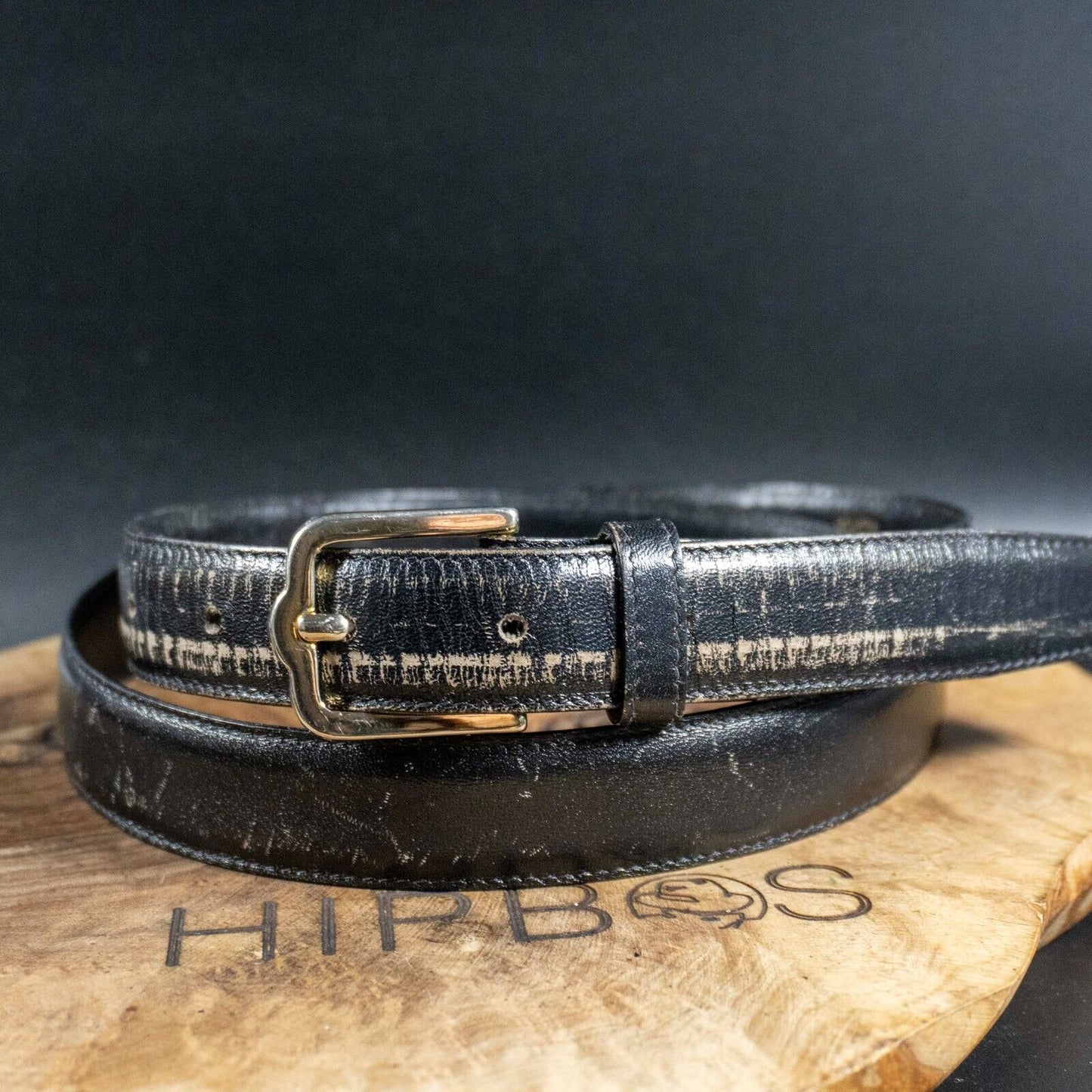 Emilio Carducci Womens Belt Vintage Leather Jeans Belt Black Size 30