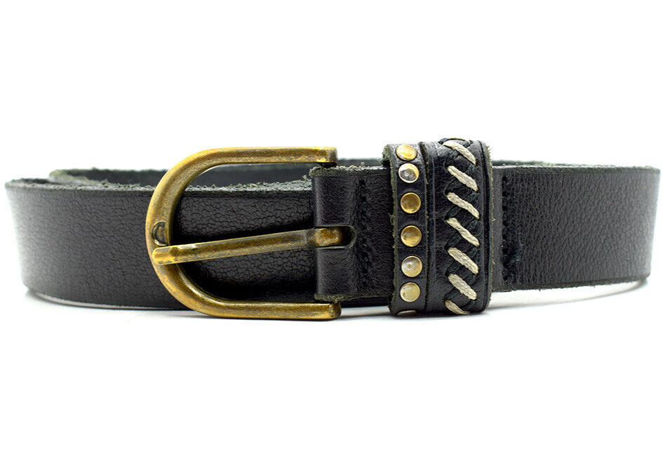 Sud Express Womens Belt Vintage Leather Jeans Belt Black Size 30