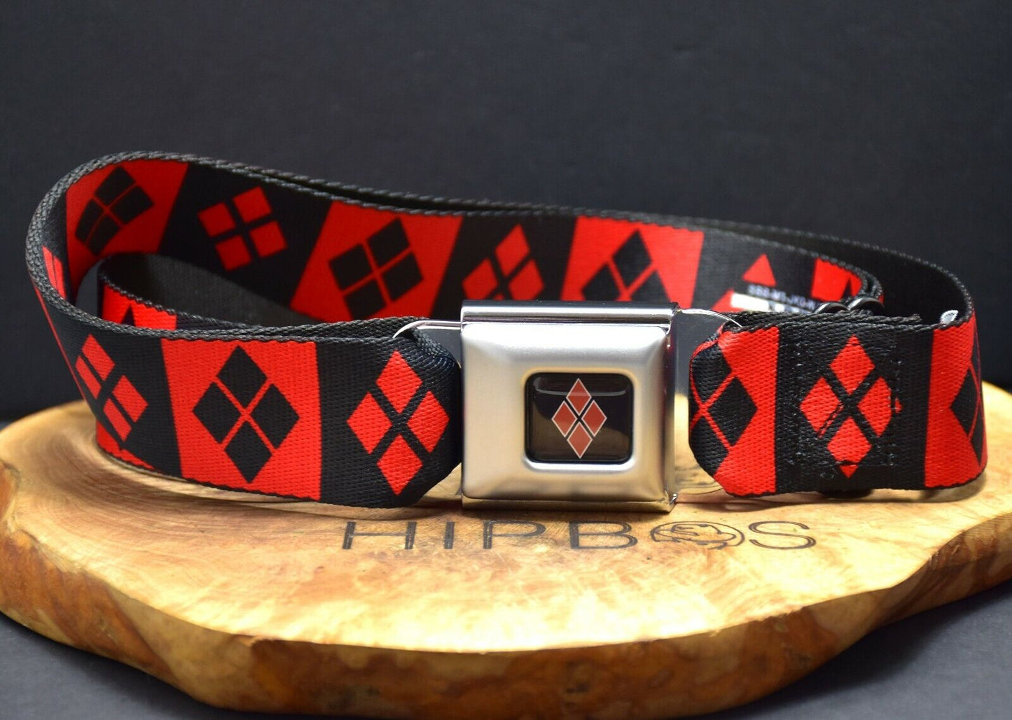 Buckle Down Fabric Webbing Belt Harley Quinn Diamonds Seatbelt Belt Size Regular