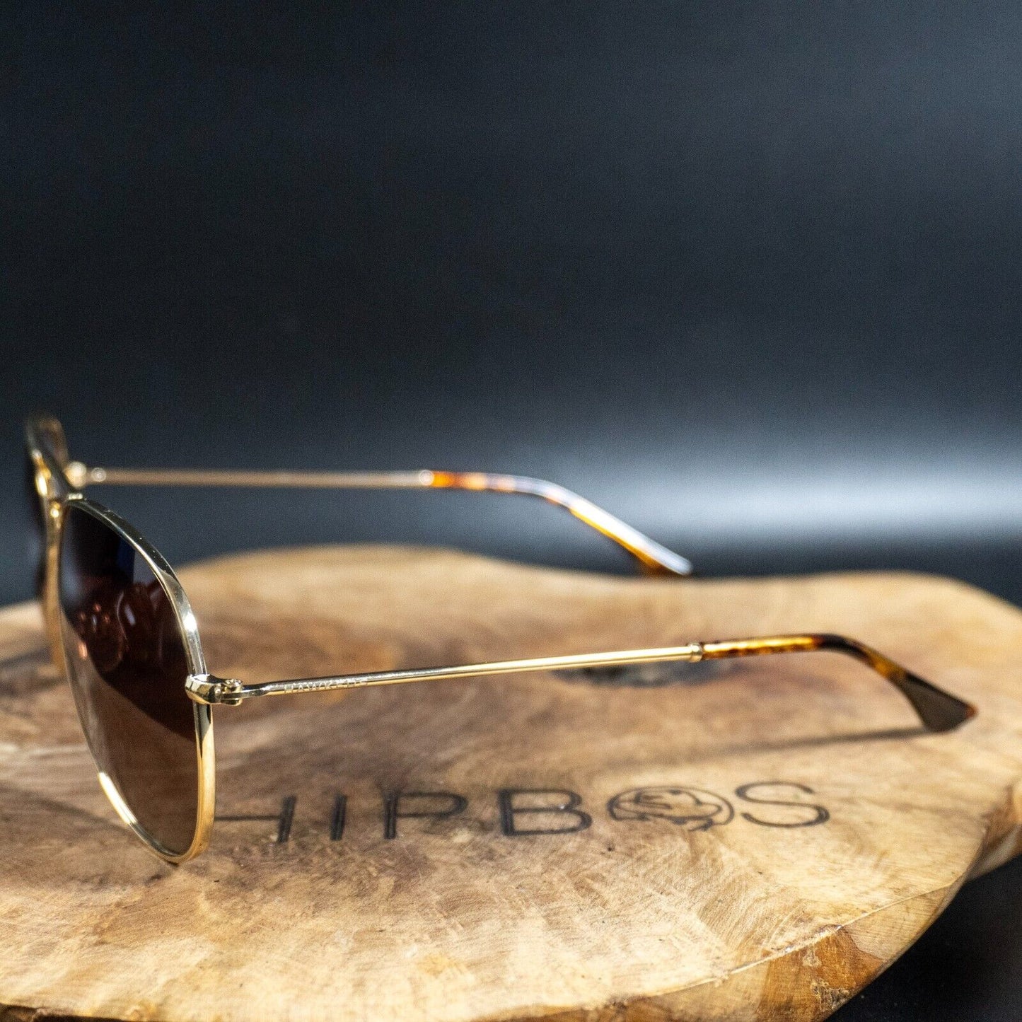 HAWKERS Sunglasses S3/HHAW22DWMP Pilot Sunglasses Gold Frame Polarised Lenses - VintageThing