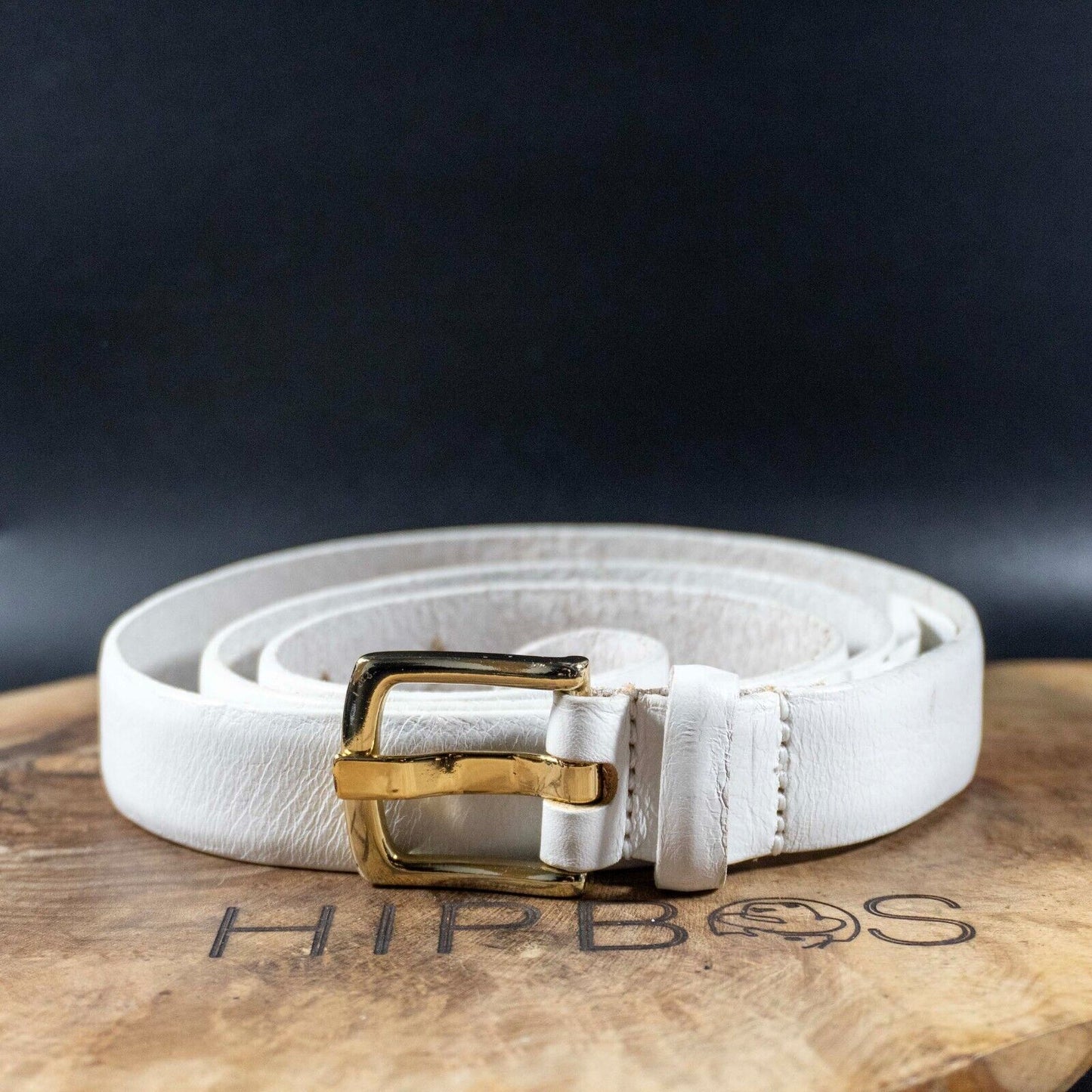 GUESS Womens Belt Leather Jeans Belt White Size M