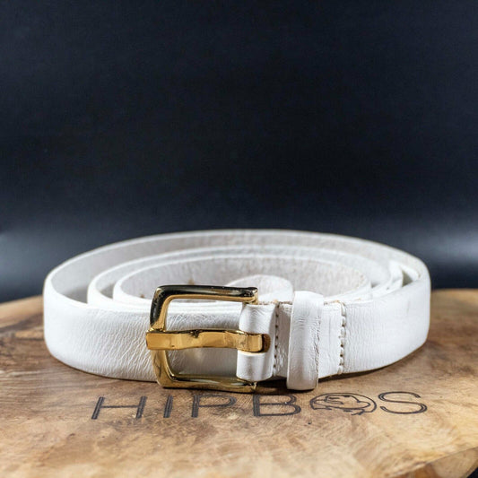 GUESS Womens Belt Leather Jeans Belt White Size M