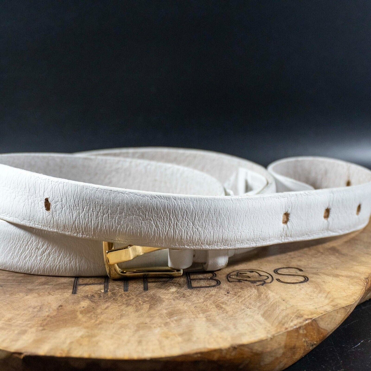 GUESS Womens Belt Leather Jeans Belt White Size M