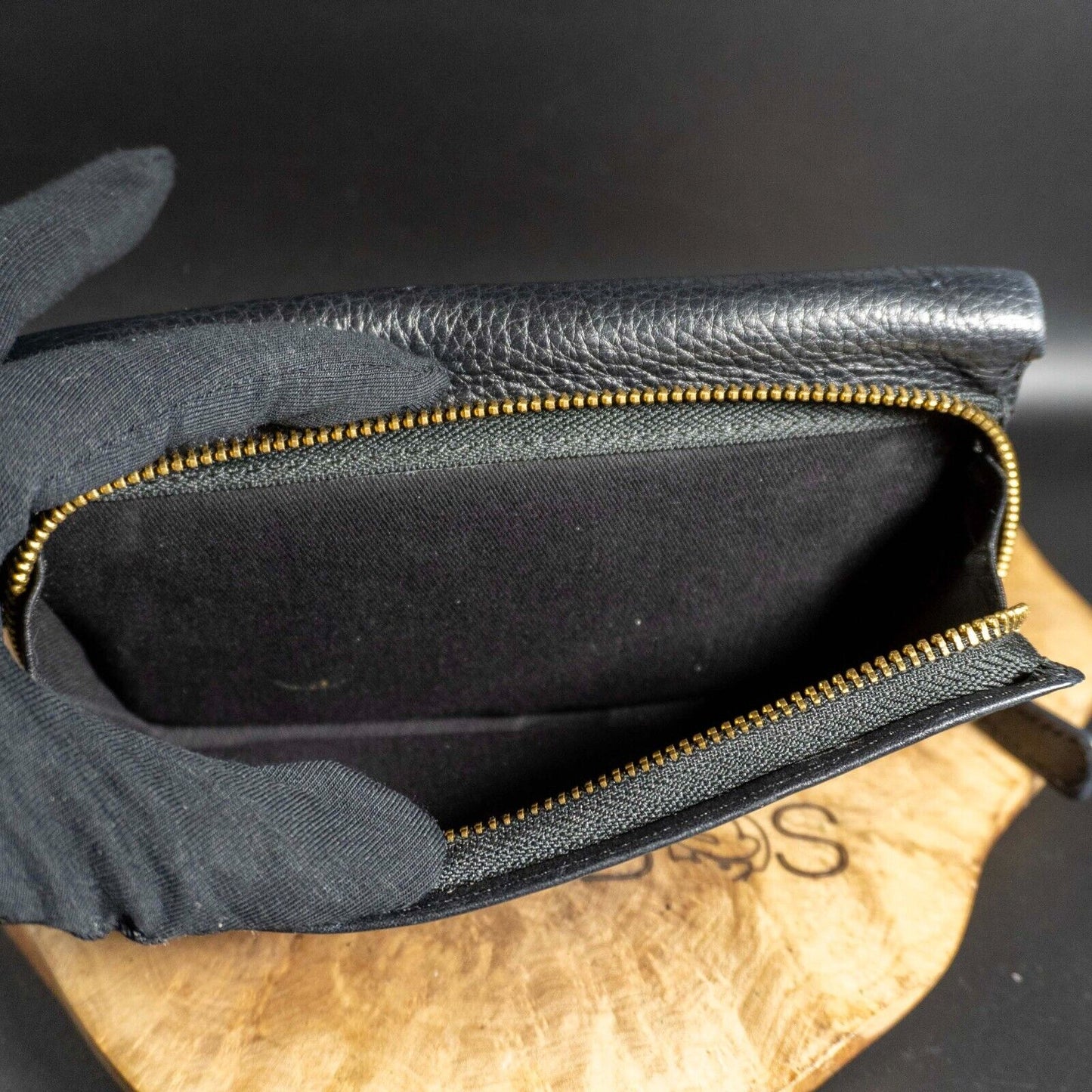 Jaeger Womens Purse Wallet Leather Snap Closure Wallet Large Size Black