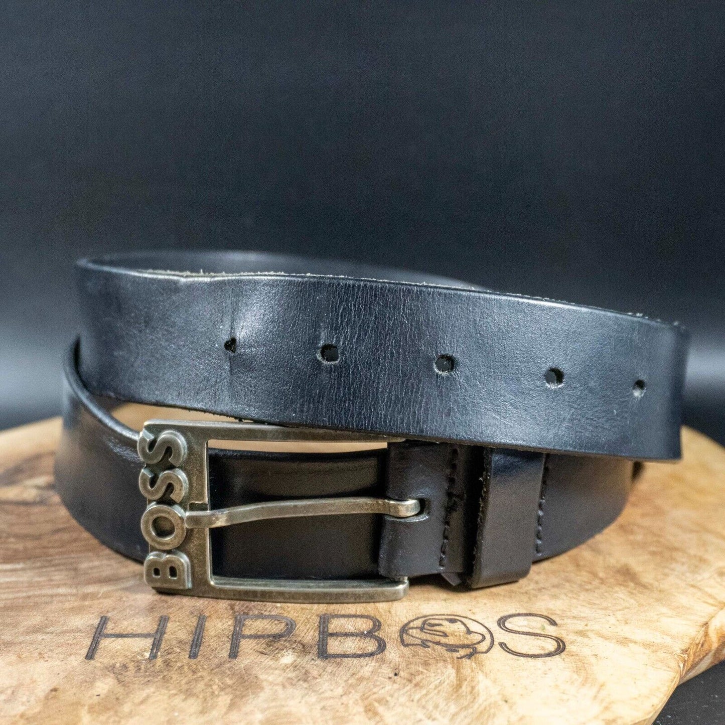 Hugo Boss Mens Belt Simo R Leather Jeans Belt Black Size 36