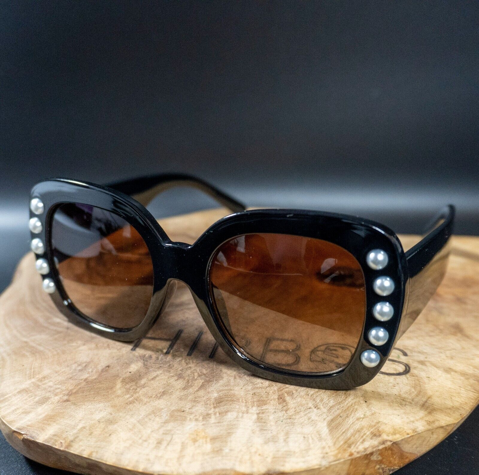 & Other Stories Womens Sunglasses Butterfly Sunglasses Black Frame Brown Lenses - VintageThing