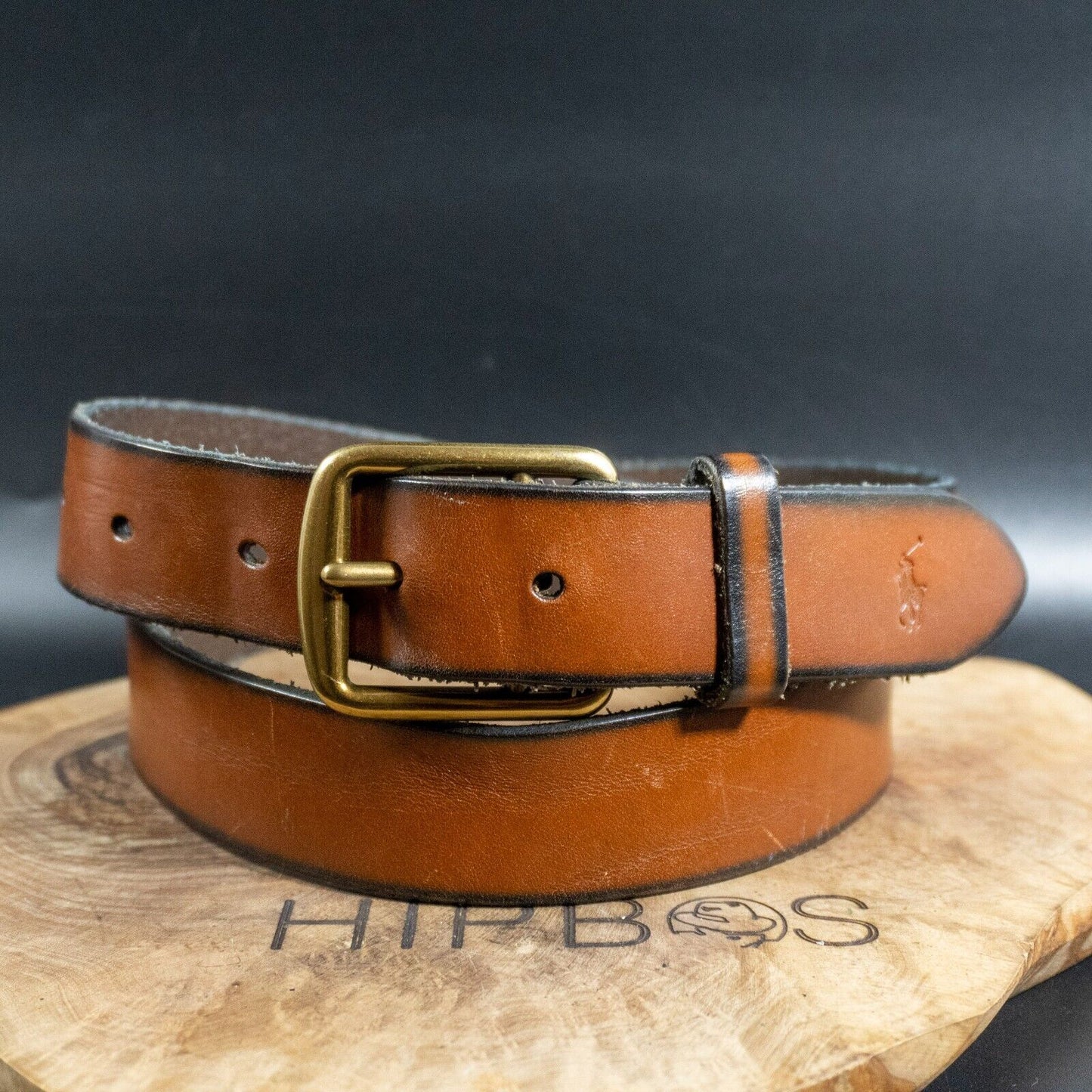 Ralph Lauren Polo Mens Belt Vintage Classic Leather Jeans Belt Brown Size 34 - VintageThing