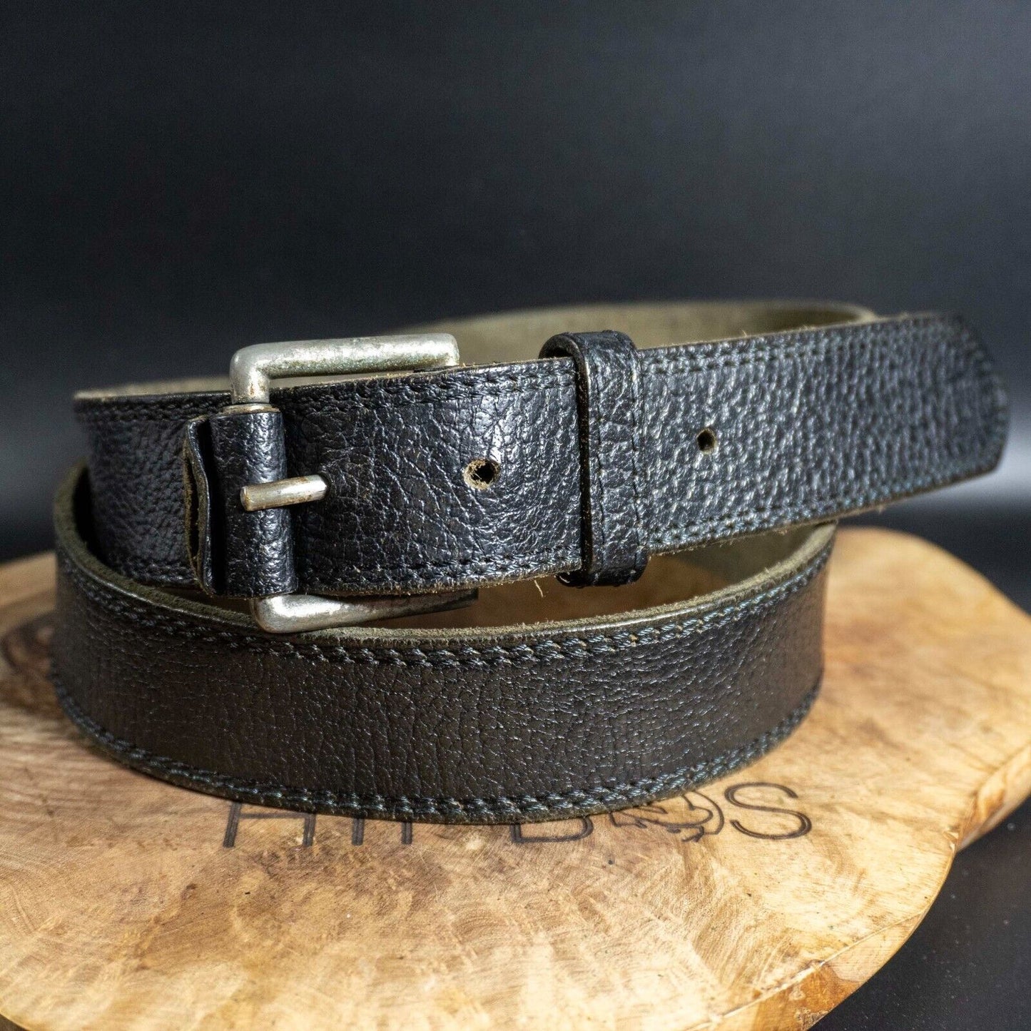 Joseph Abboud Mens Belt Vintage Classic Leather Jeans Belt Black Size 38