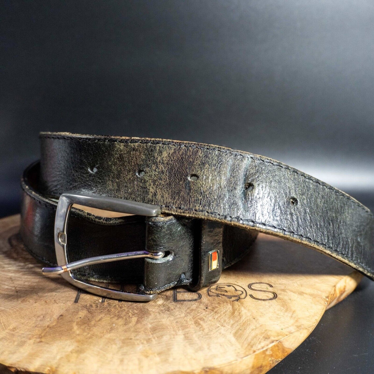 Tommy Hilfiger Mens Belt Vintage Leather Jeans Belt Black Size 36