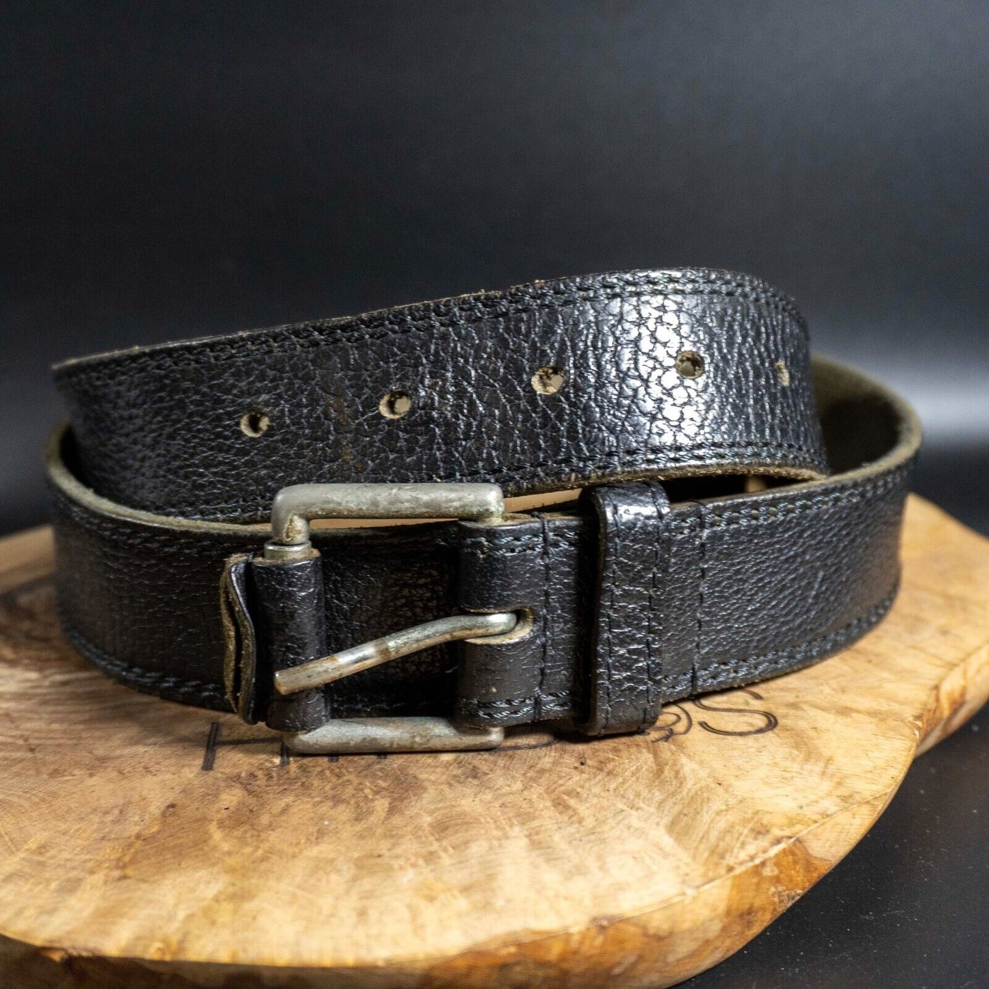 Joseph Abboud Mens Belt Vintage Classic Leather Jeans Belt Black Size 38