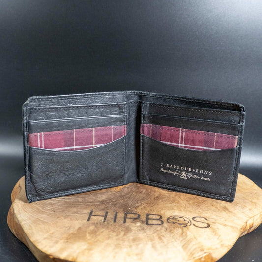Barbour Mens Wallet Bifold Leather Wallet Bifold Card Wallet Black