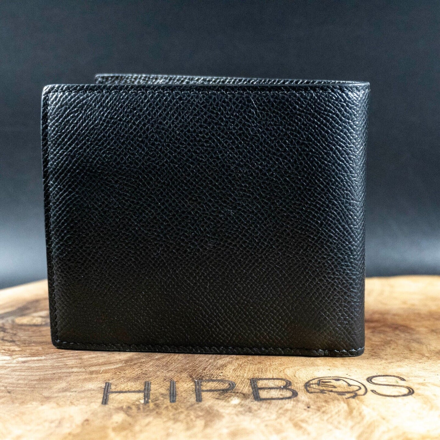 Burberry Authentic Mens Wallet Grain Leather Bifold Wallet Black