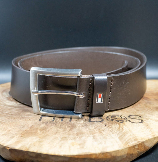 Tommy Hilfiger Mens Belt Vintage Mens Leather Jeans Belt Brown Size 36 - VintageThing