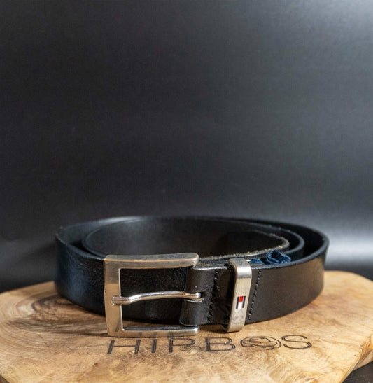 Tommy Hilfiger Mens Belt Vintage Leather Jeans Belt Black Size 36