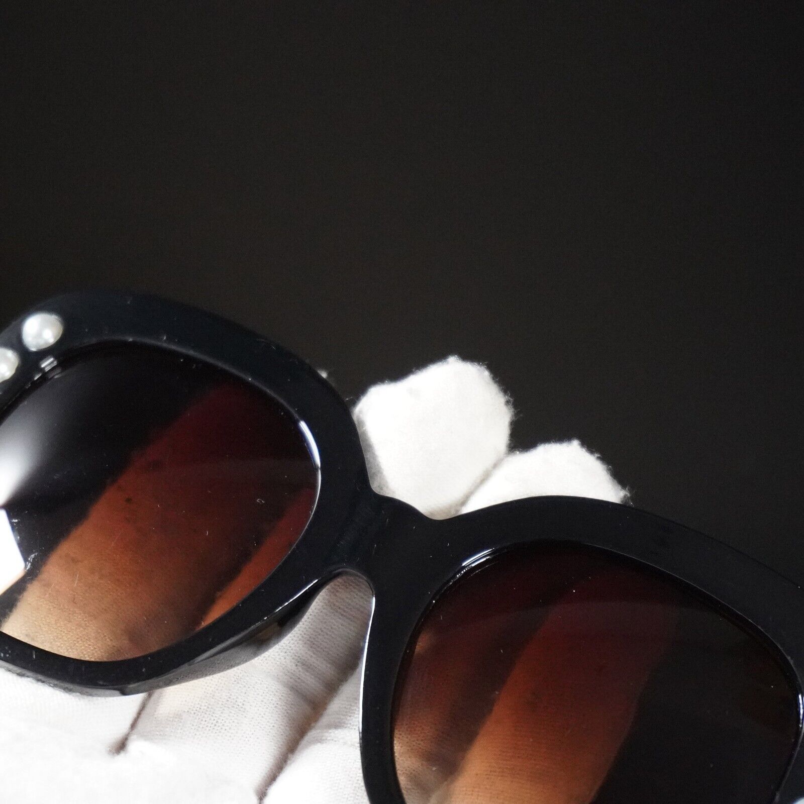 & Other Stories Womens Sunglasses Butterfly Sunglasses Black Frame Brown Lenses - VintageThing