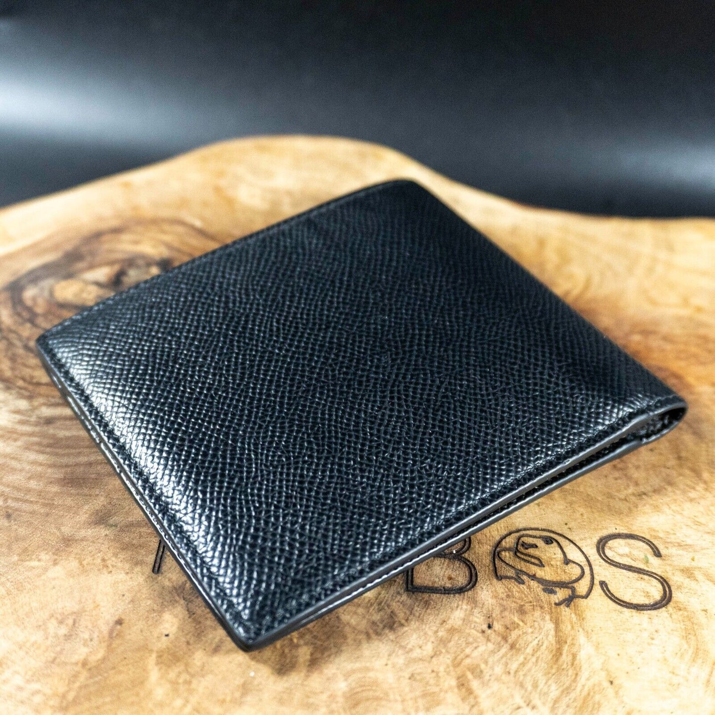 Burberry Authentic Mens Wallet Grain Leather Bifold Wallet Black