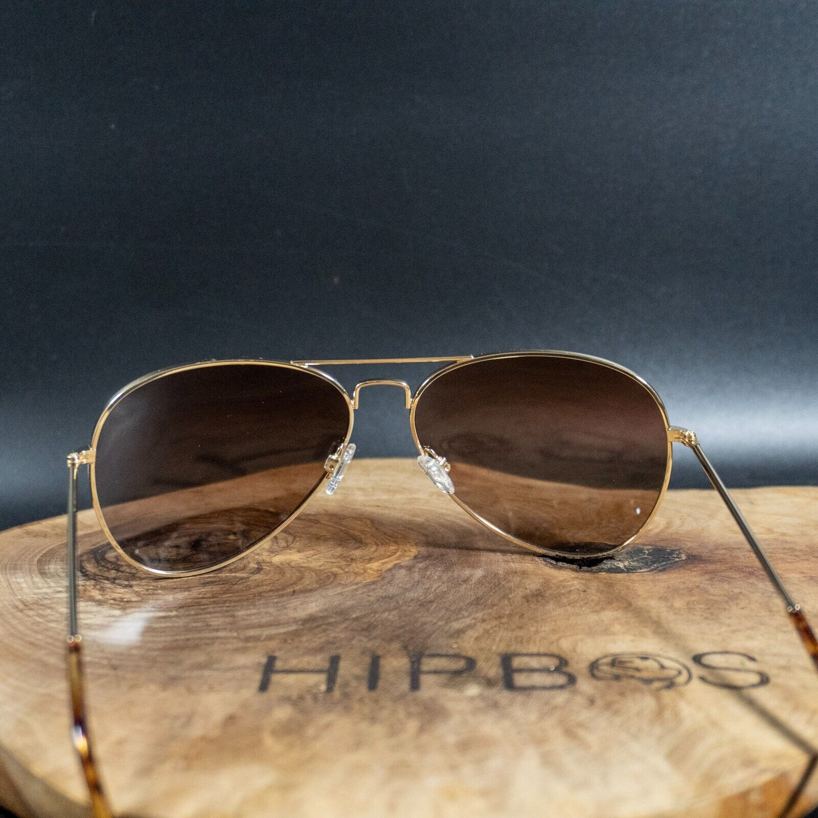 HAWKERS Sunglasses S3/HHAW22DWMP Pilot Sunglasses Gold Frame Polarised Lenses - VintageThing