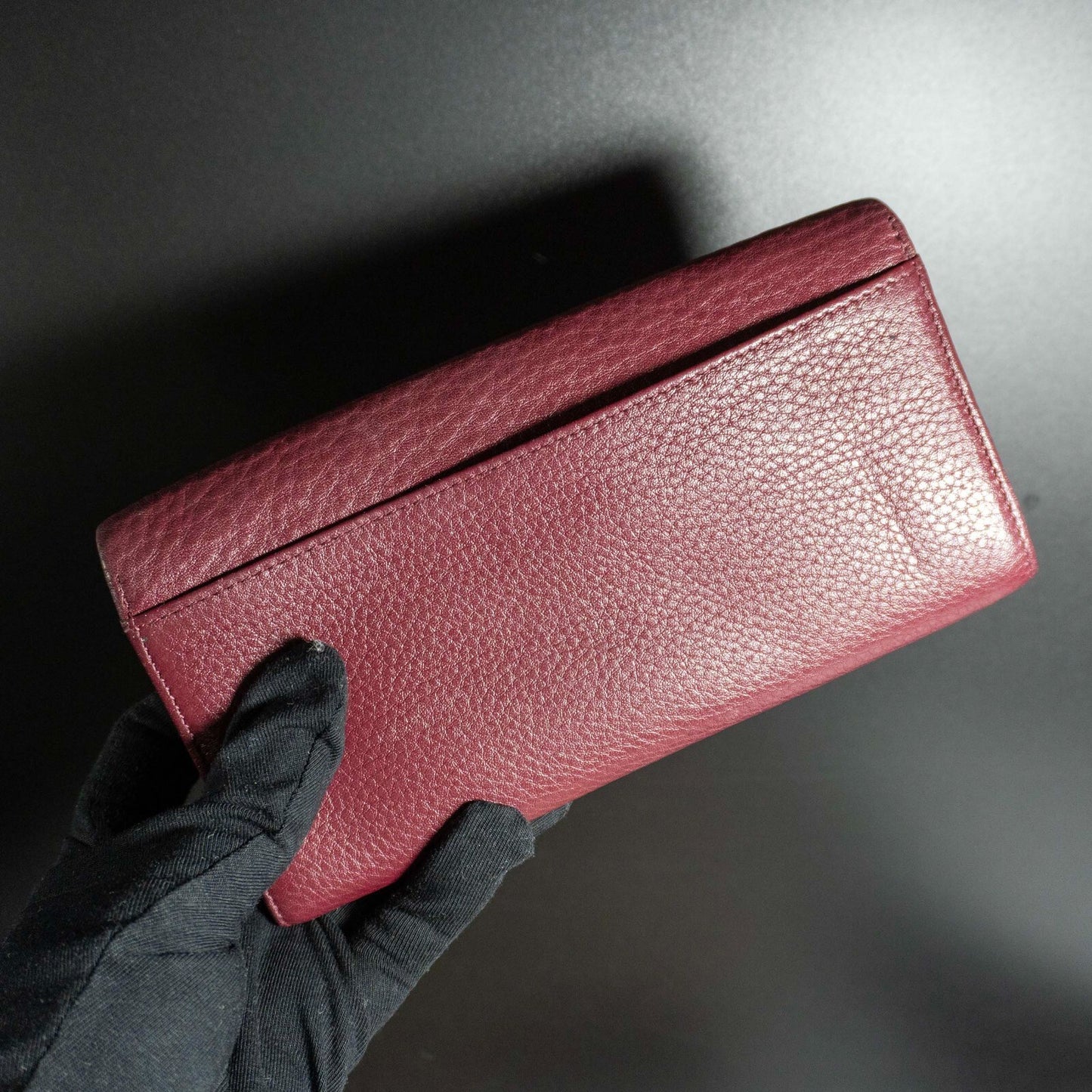 VerMari Womens Purse Wallet Snap Closure Wallet Large Size Wine Red