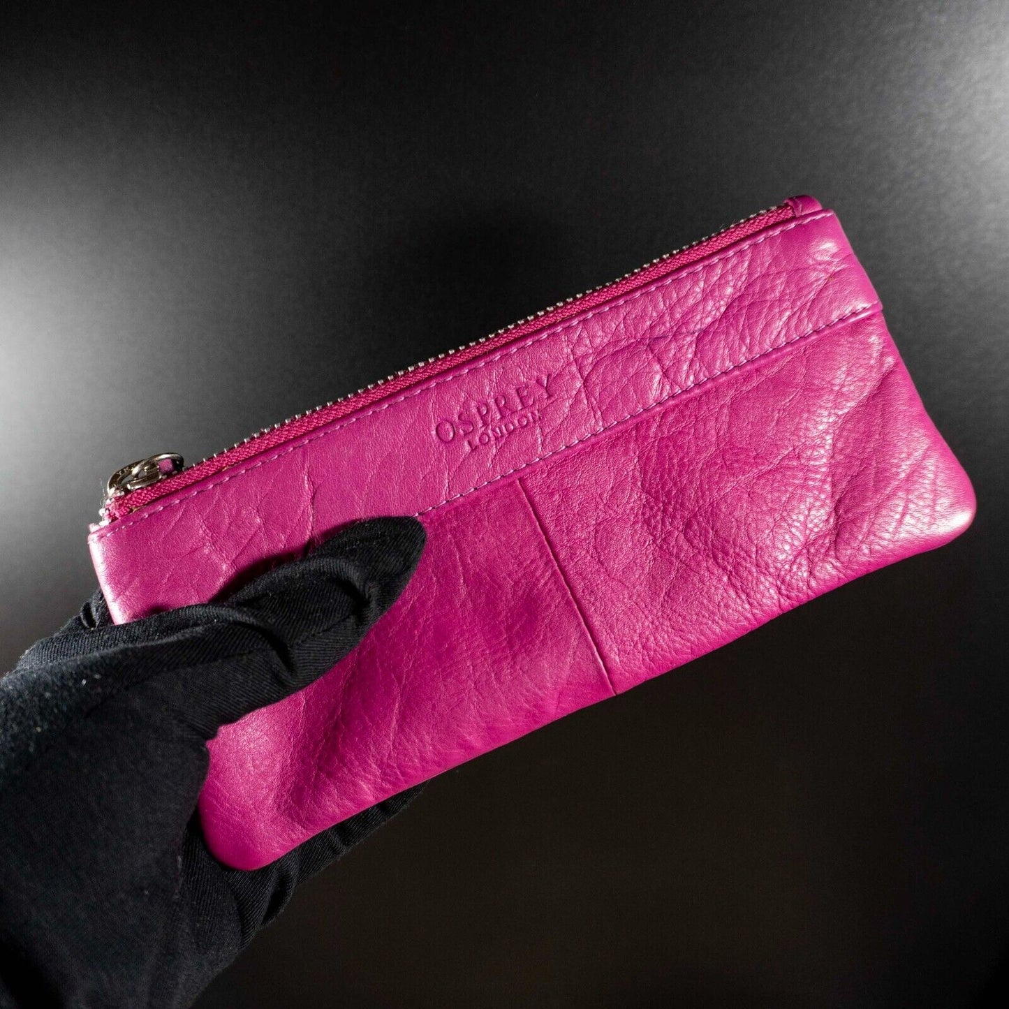 Osprey By Graeme Ellisdon Womens Leather Pouch Wallet Purse Medium Pink