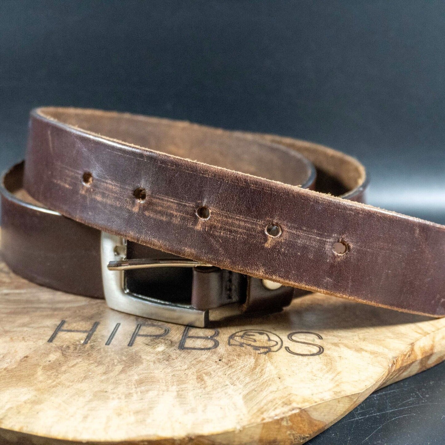 Vintage Mens Belt Handmade Leather Jeans Belt Brown Size 36