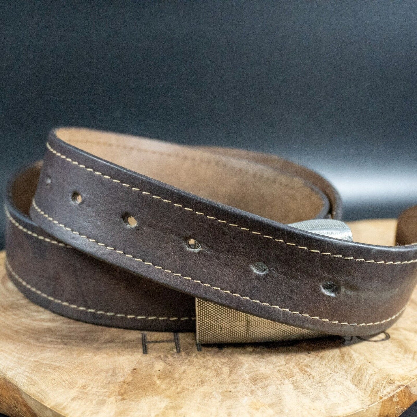 Paul Smith Mens Belt Vintage Leather Handcrafted Belt Jeans Belt Brown Size 32 - VintageThing