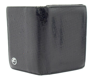 Authentic Dunhill Leather Bifold Card Business Card Holder Wallet Black