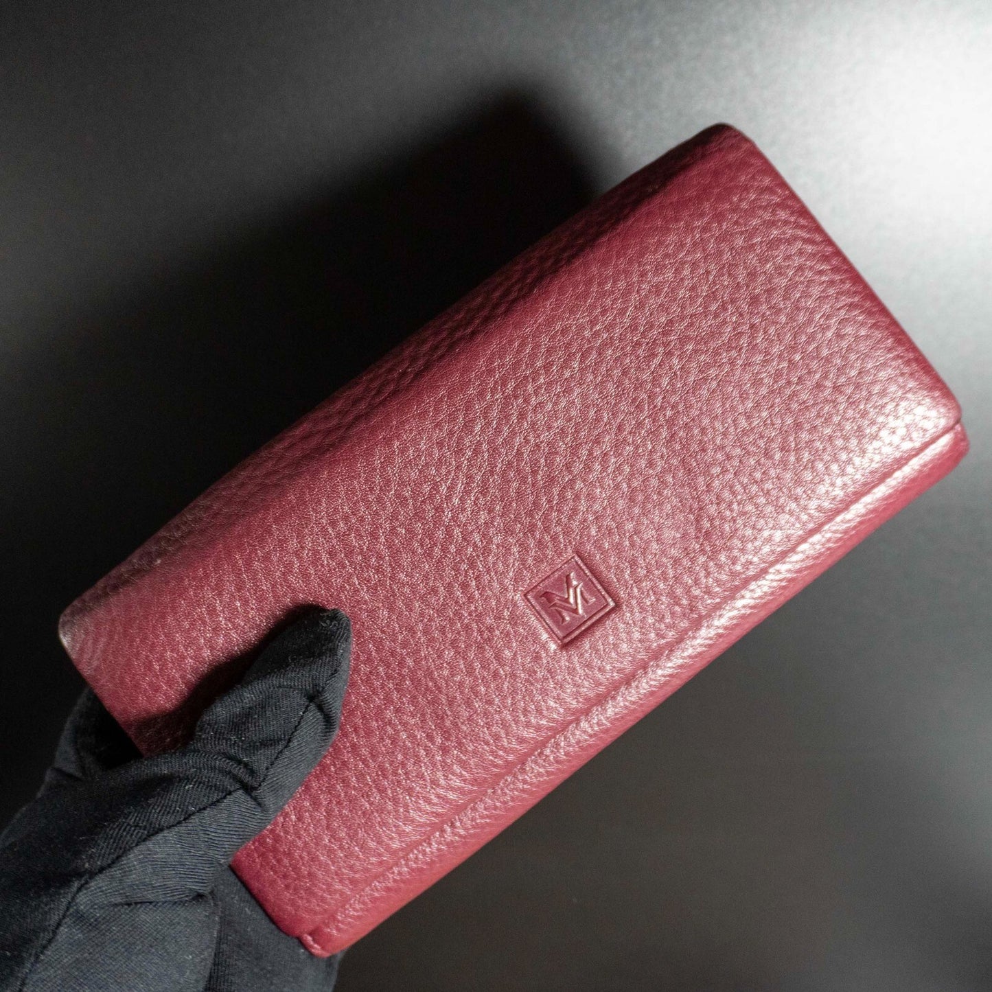 VerMari Womens Purse Wallet Snap Closure Wallet Large Size Wine Red