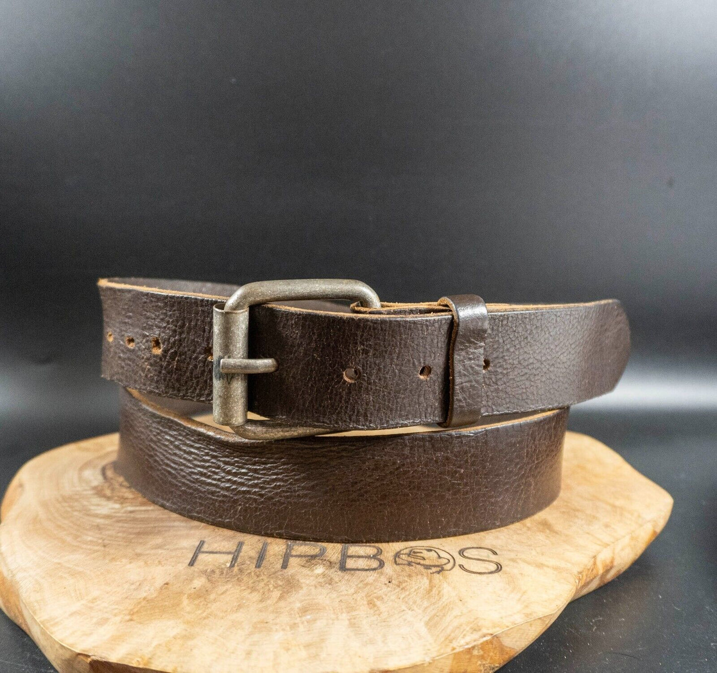 Vintage Mens Belt Handmade Leather Jeans Belt Brown Size 40