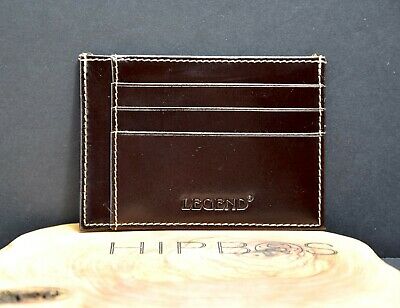 Legend Mens Leather Card Wallet Holder Brown