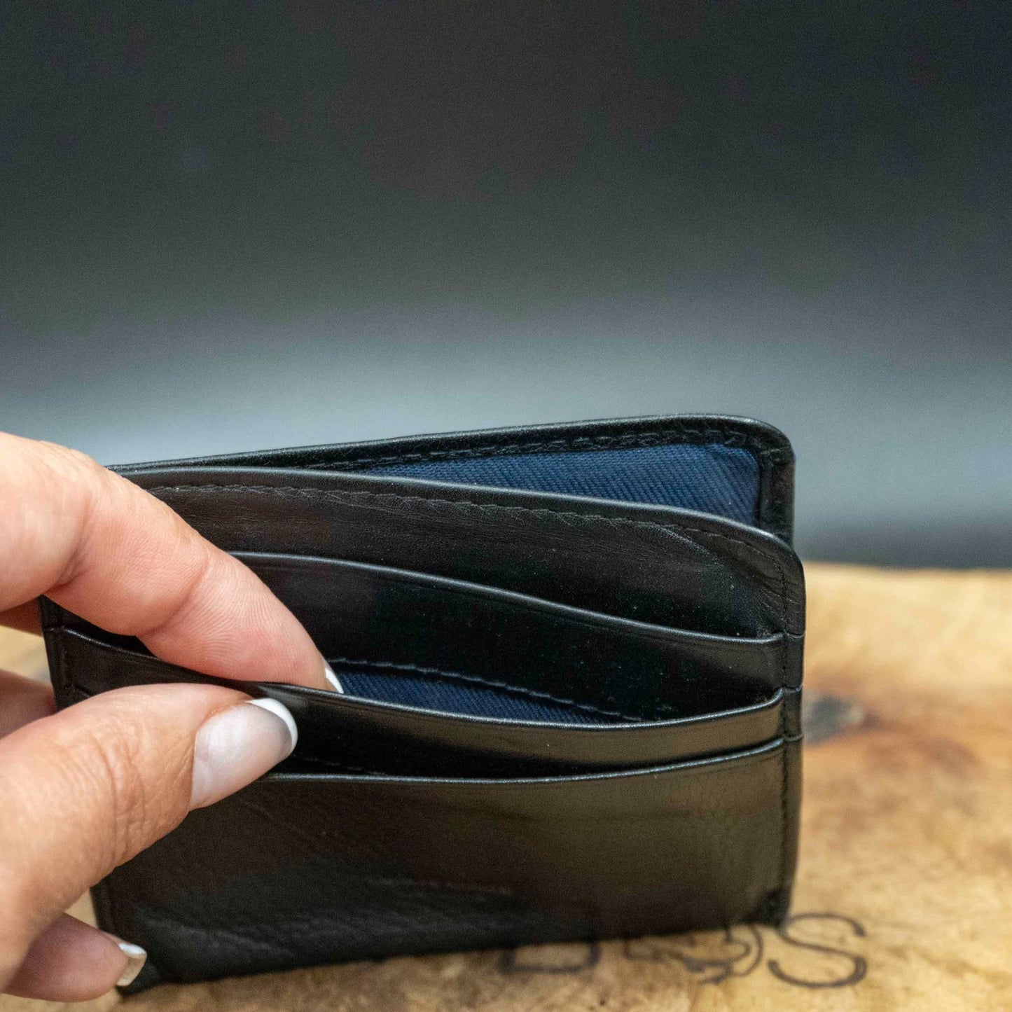 Marie Claire Homme Mens Card Wallet Vintage Leather Card Wallet Black