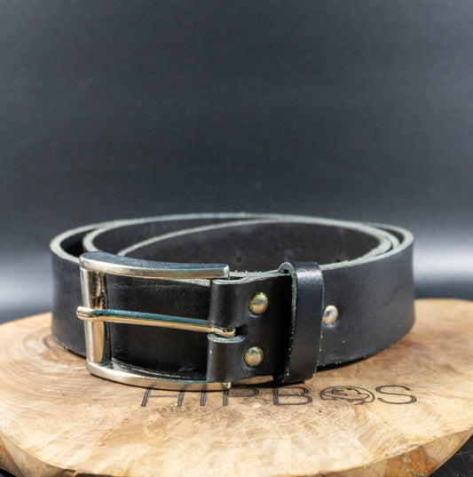 Vintage Mens Belt Handmade Vintage Leather Jeans Belt Black Size 42