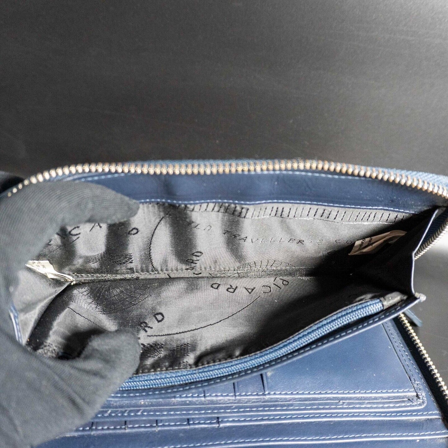 Picard World Traveller Travel Wallet Large Leather Clutch Travel Wallet Blue