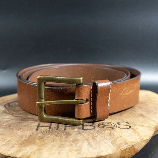 Charles Smith Mens Belt Vintage Leather Hand Crafted Jeans Belt Brown Size 40 - VintageThing