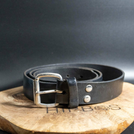 Vintage Mens Belt Handmade Vintage Leather Jeans Belt Black Size 38