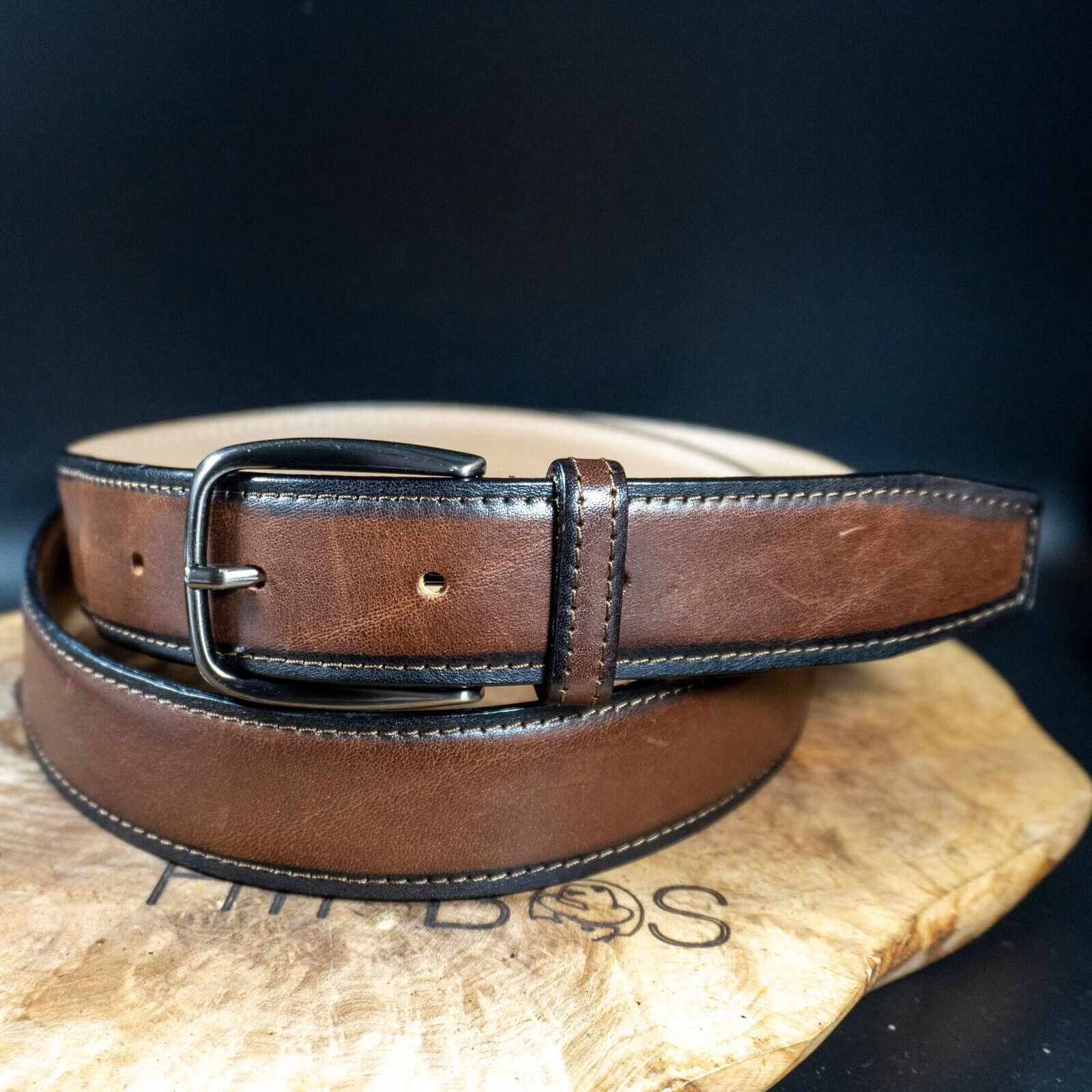 Mens Belt Classic Leather Jeans Belt Brown Size 40 - VintageThing