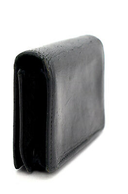 Authentic Bally Leather Bifold Card Business Card Holder Wallet Black