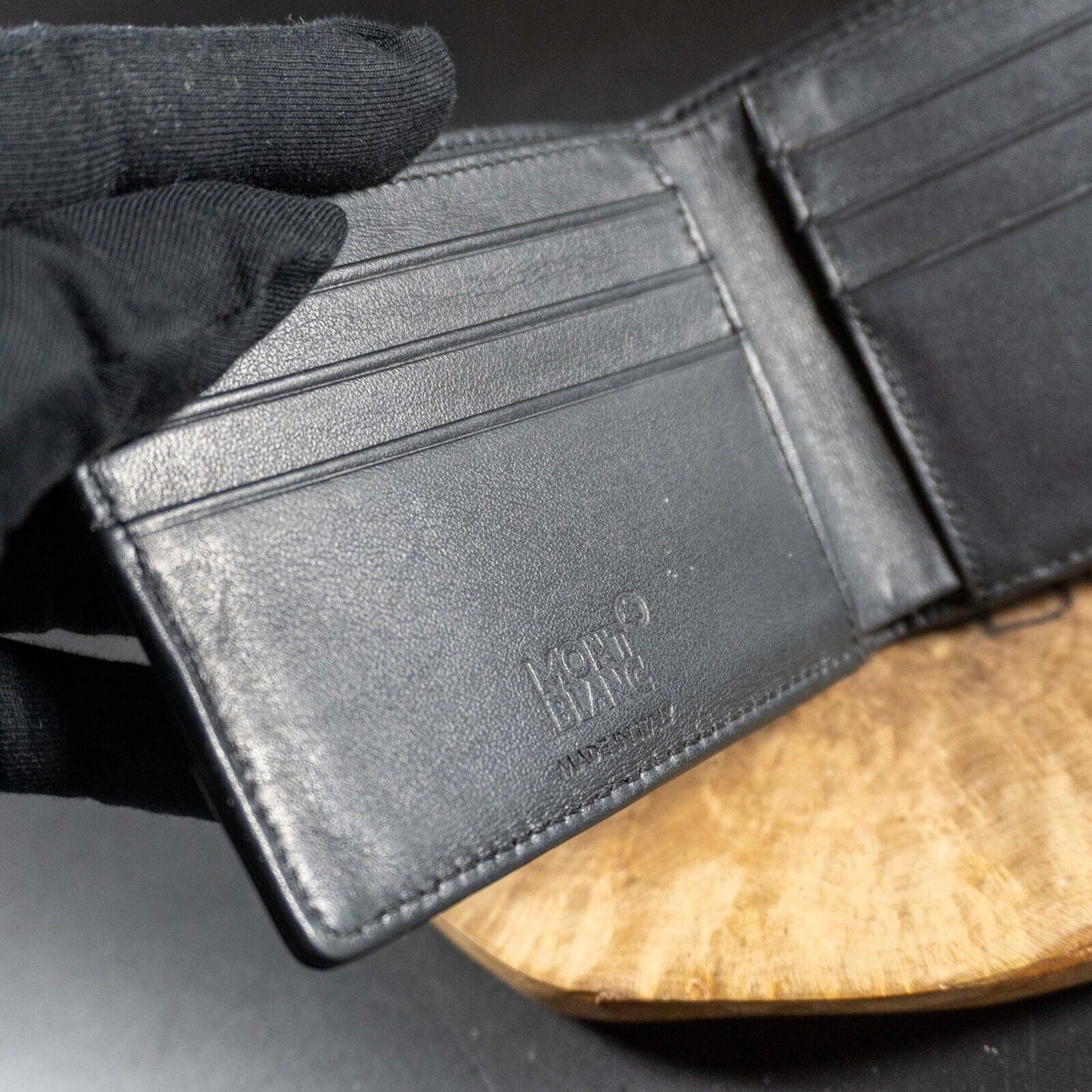 Montblanc Authentic Mens Wallet Canvas & Leather Wallet Meisterstück 6CC Wallet