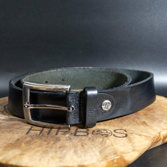 Vintage Mens Belt Handmade Leather Jeans Belt Black Size 32