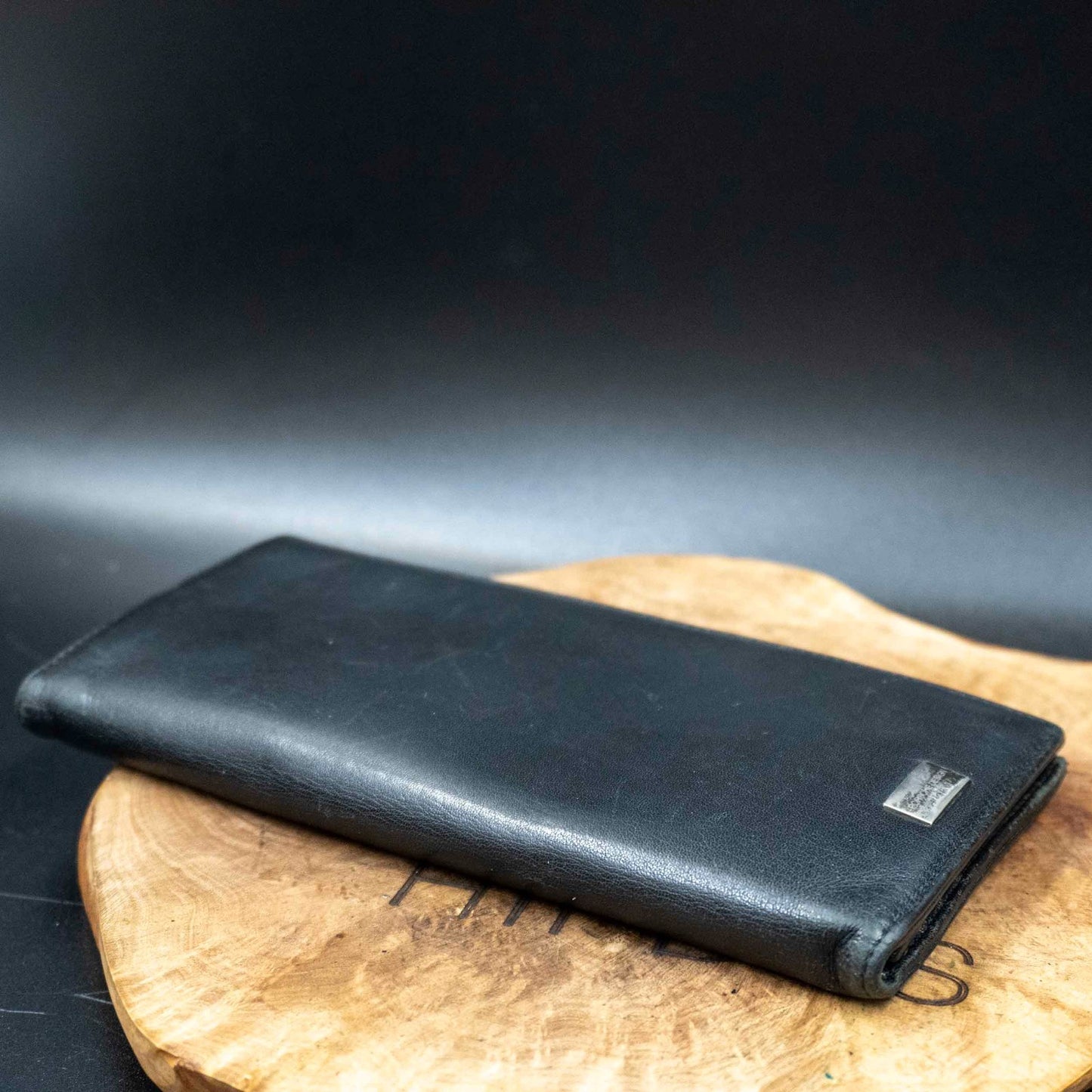 Porsche Design Mens Wallet Leather Bifold Card Wallet Long Wallet Black