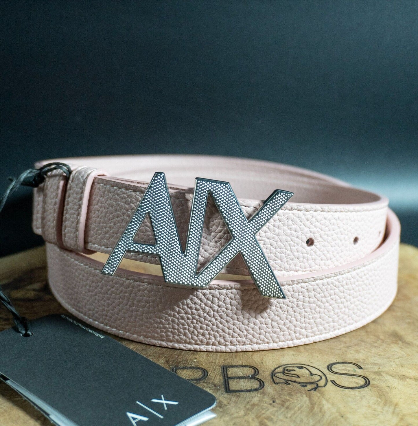 Armani Exchange Womens Belt Faux Leather Signature Buckle Pink S941134