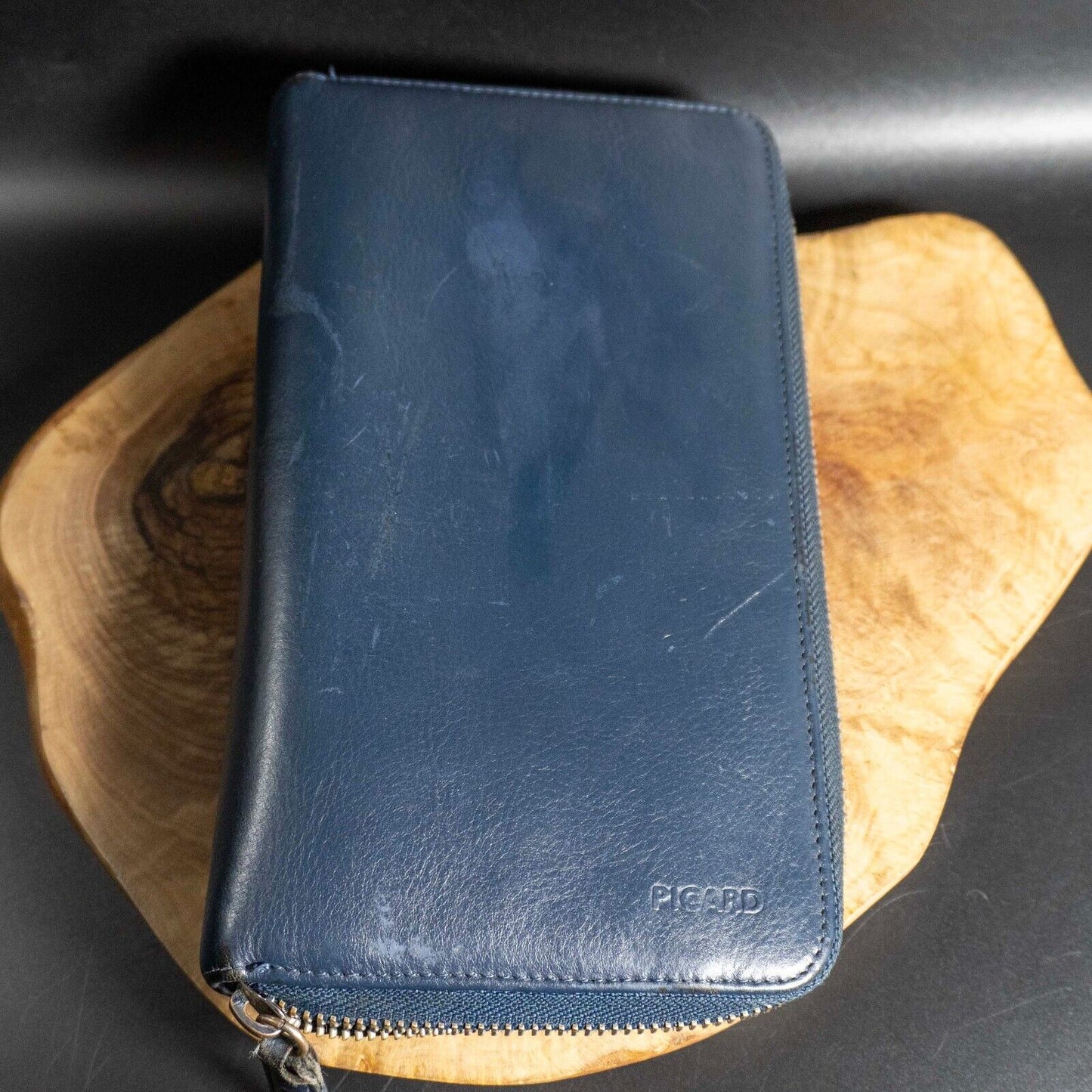 Picard World Traveller Travel Wallet Large Leather Clutch Travel Wallet Blue
