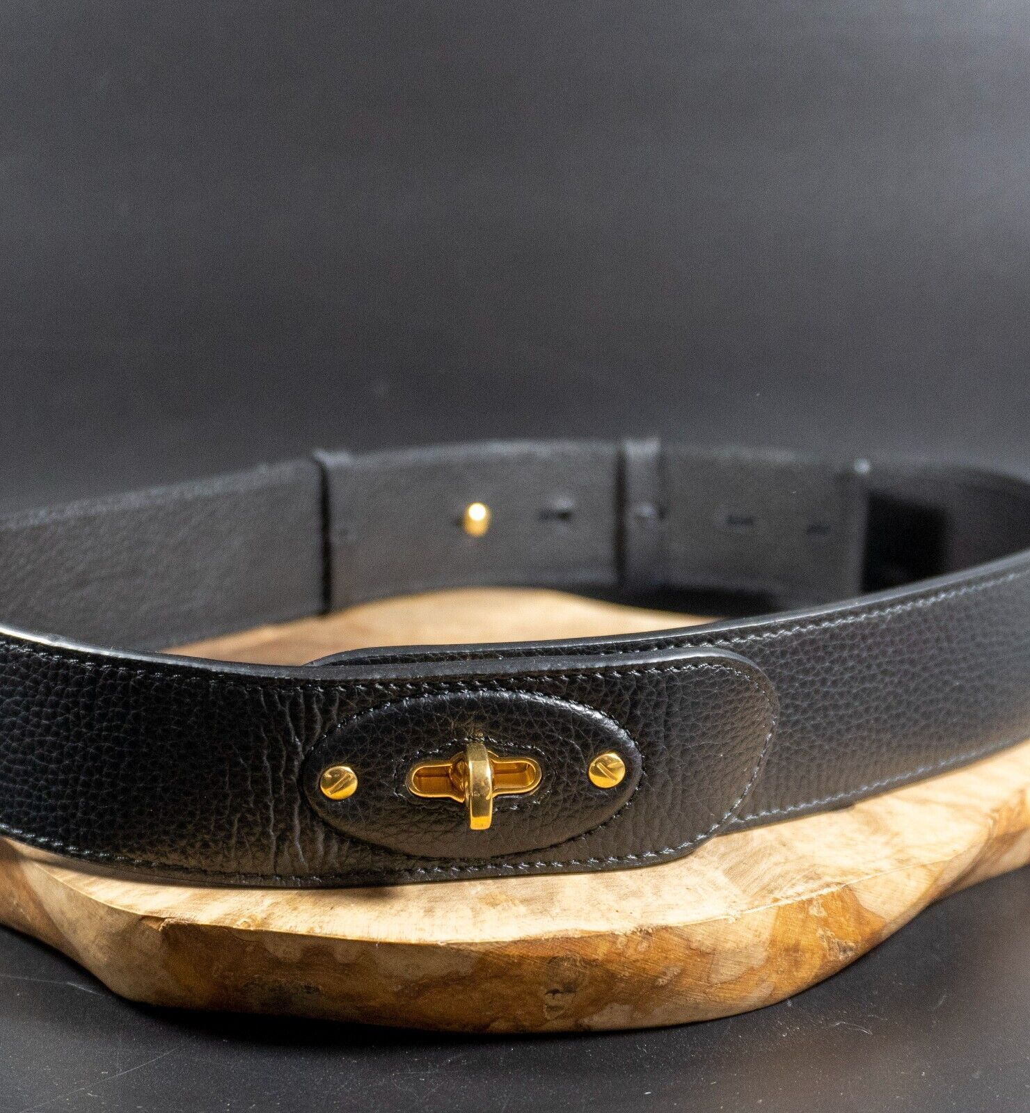 Mulberry Womens Belt Darley Waist Belt Leather Belt Black Authentic Size S - VintageThing