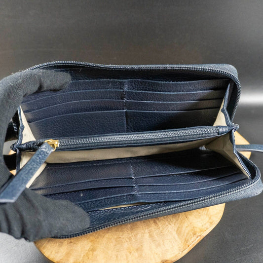 Radley Womens Wallet Purse Large Zip Around Clutch Wallet Blue