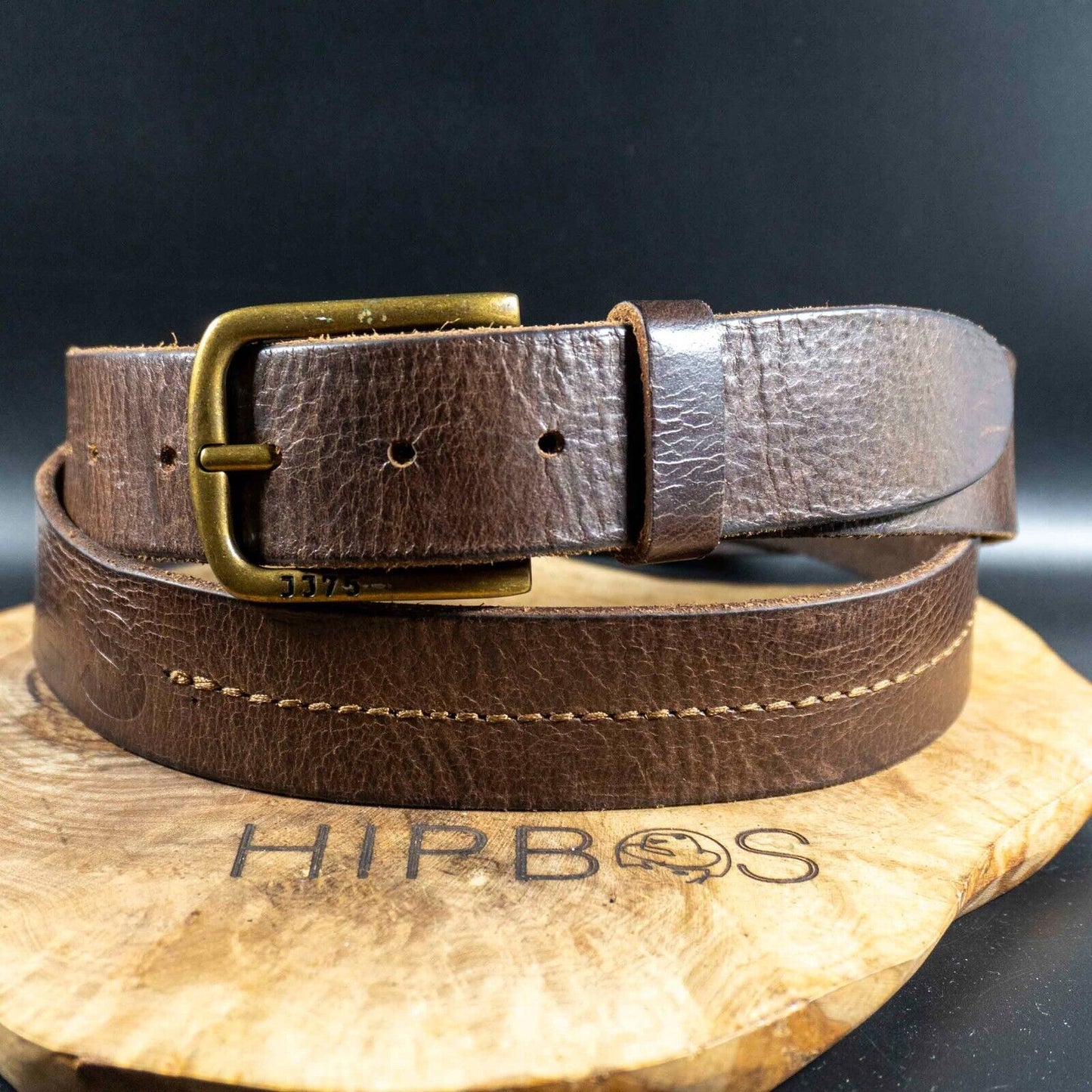 Jack & Jones Mens Belt Vintage Leather Jeans Belt Brown Size 42