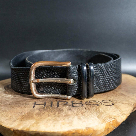 Post & Co Vintage Mens Belt Handmade Leather Jeans Belt Black Size 36