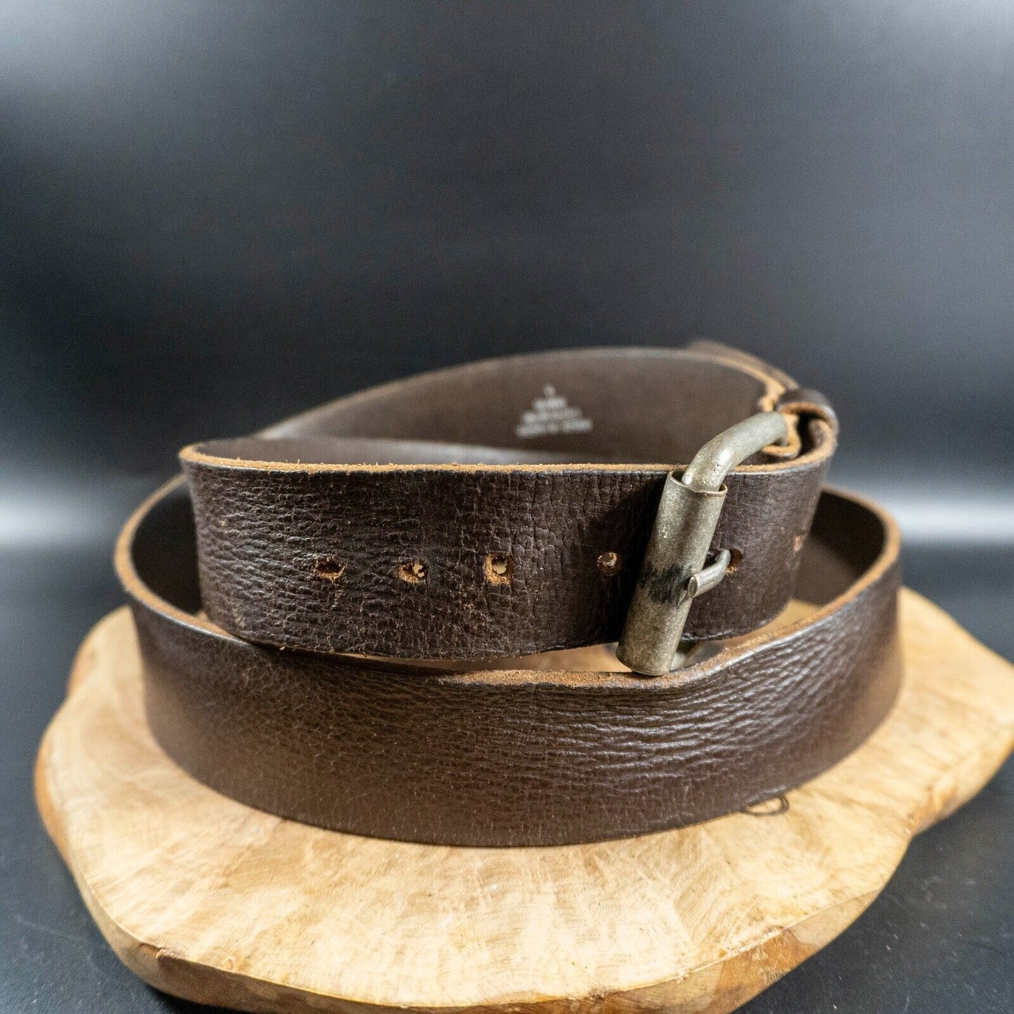 Vintage Mens Belt Handmade Leather Jeans Belt Brown Size 40