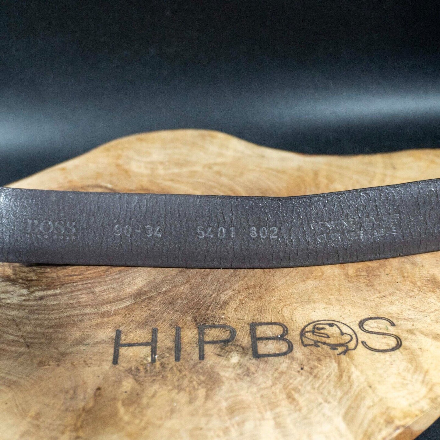 Hugo Boss Mens Belt Vintage Classic Leather Jeans Belt Black Size 34